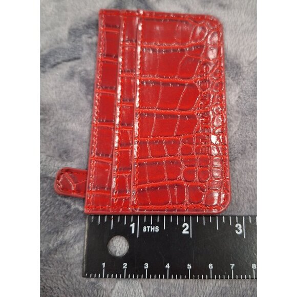 EUC B-Low The Belt Red Faux Croc Embossed Card Holder Wallet With Zipper - Picture 4 of 4